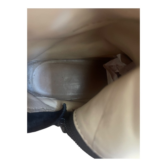 Coach Jordana Boots Women 6 M Black Suede Wedge Signature Logo Fur Trim Size 36M - Picture 11 of 14